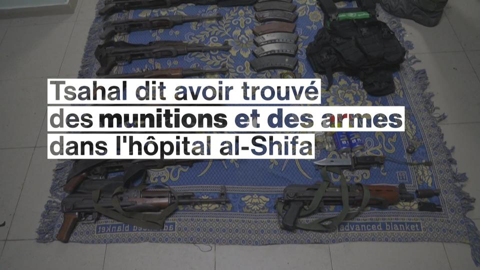 Israël publie des images d'armes qui auraient été trouvées dans l'hôpital al-Shifa