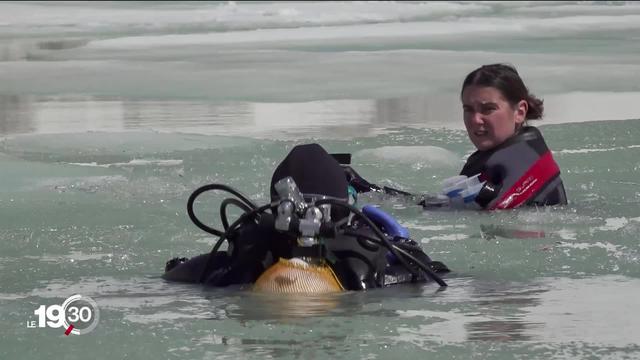 Pour la première fois, le lac du glacier du Rhône est visité par des plongeurs