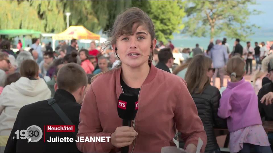 La journaliste Juliette Jeannet en direct des festivités du 1 août à Neuchâtel