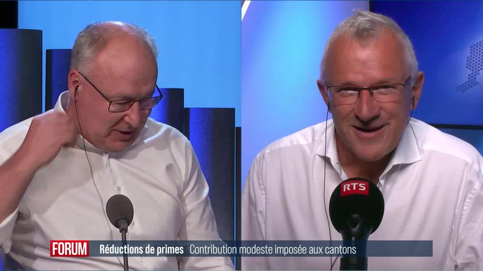 Les cantons devront augmenter leur contribution à la réduction des primes maladie: débat entre Pierre-Yves Maillard et Benjamin Roduit