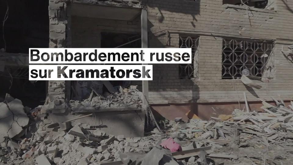 Bombardement russe sur Kramatorsk en Ukraine