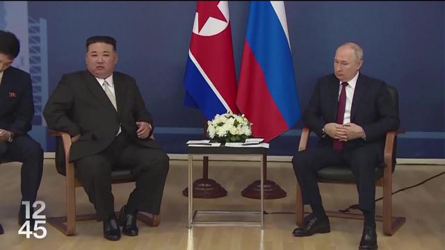 Rencontre entre le président russe Vladimir Poutine et le leader nord-coréen Kim Jong-Un. Pyongyang pourrait vendre des armes à Moscou