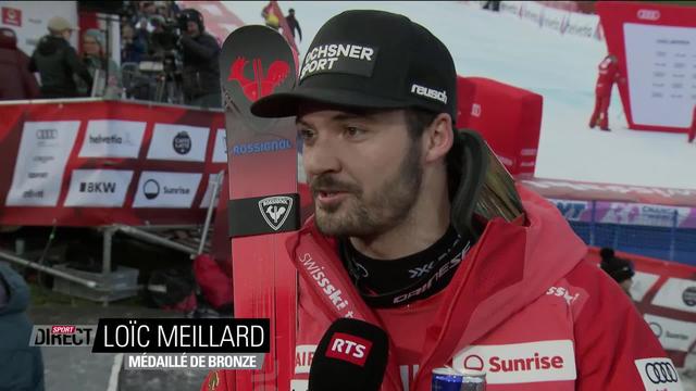 Adelboden (SUI), géant messieurs, 2e manche: l'interview de Loïc Meillard (SUI) après son podium