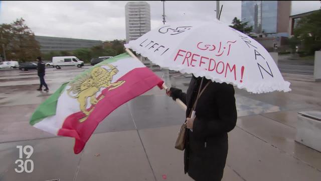 Manifestation à Genève lors de l'ouverture du Forum annuel du Conseil des Droits de l'Homme de l'ONU présidé par l'Iran.