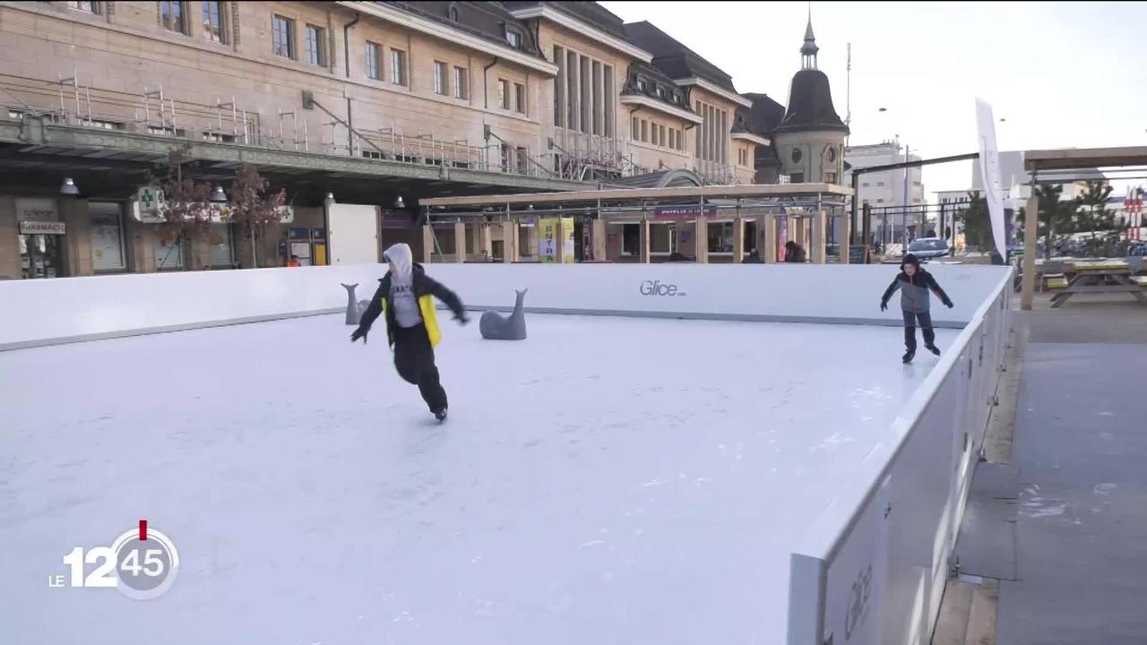 La patinoire éphémère de la gare de Lausanne peine à trouver son public