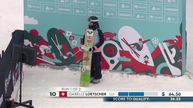 Bakuriani (GEO), snowboard halfpipe dames, qualifications: qualification acquise pour Isabelle Lötscher (SUI)