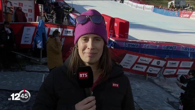 Ski alpin : Gaelle Cajeux fait le point sur la première manche du Géant d'Adelboden.