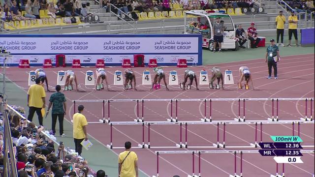 Doha (QAT), 100m haies dames: Jasmine Camacho-Quinn (PRI) s'impose en 12.48