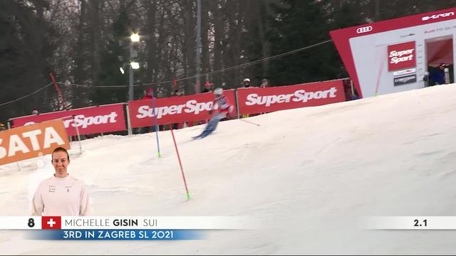 Zagreb (CRO), 1re manche slalom dames: Michelle Gisin (SUI)