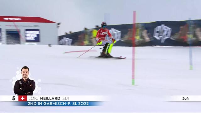 Garmisch (ALL), slalom messieurs, 1re manche: Loic Meillard (SUI)