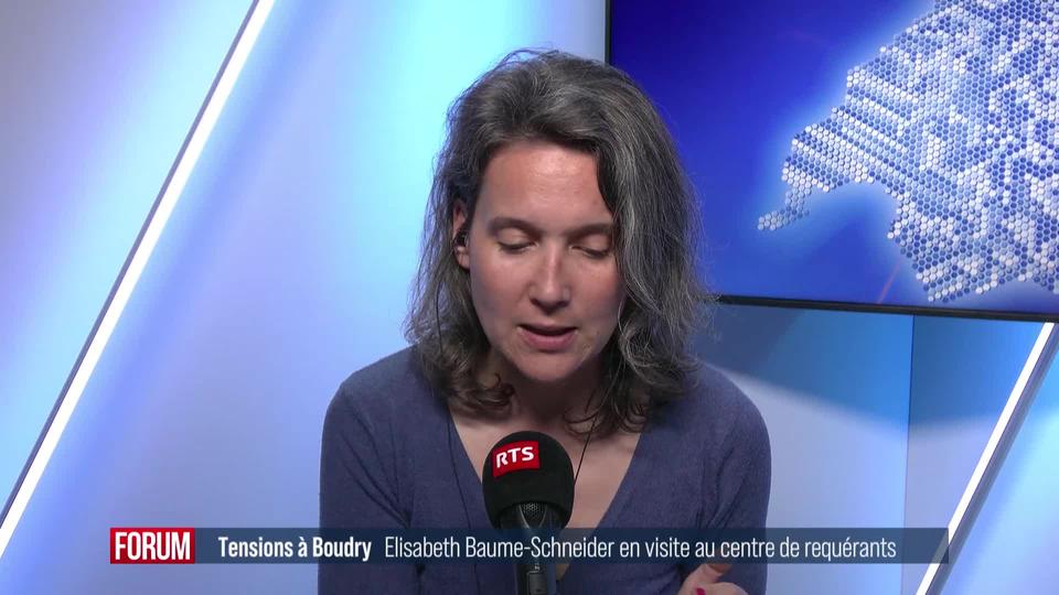 Elisabeth Baume-Schneider visite le centre pour requérants d'asile de Boudry