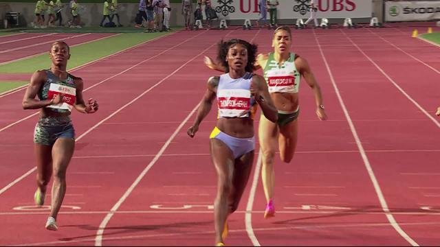 Bellinzone, 100m dames: Elaine Thompson (JAM) court la rectiligne en 10’’92 et s’impose, Kambundji (SUI) 7e en 11’’37