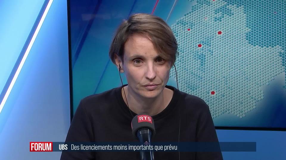 UBS supprime 3000 postes en Suisse: interview de Claudine Esseiva