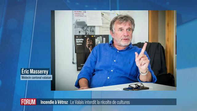 Les conséquences de l’incendie à Vétroz: interview d'Eric Masserey