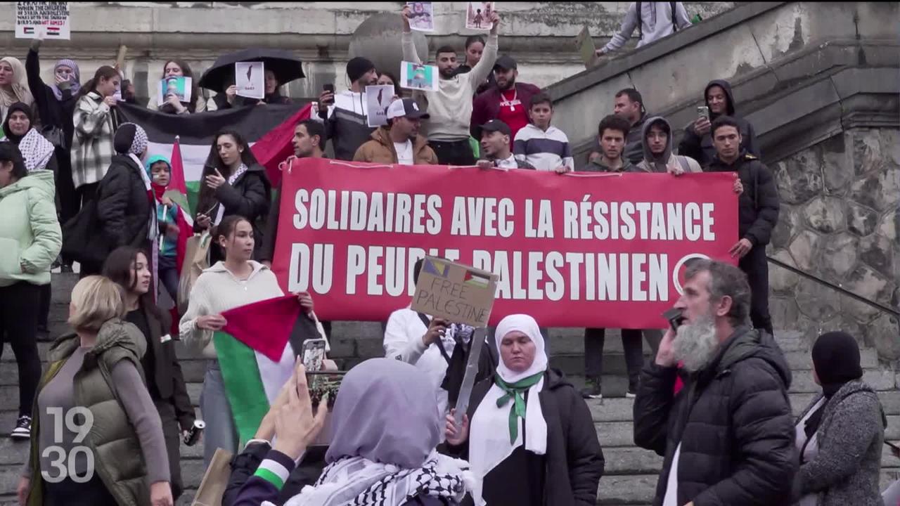 4500 personnes ont manifesté hier soir dans le calme à Lausanne en soutien au peuple palestinien.