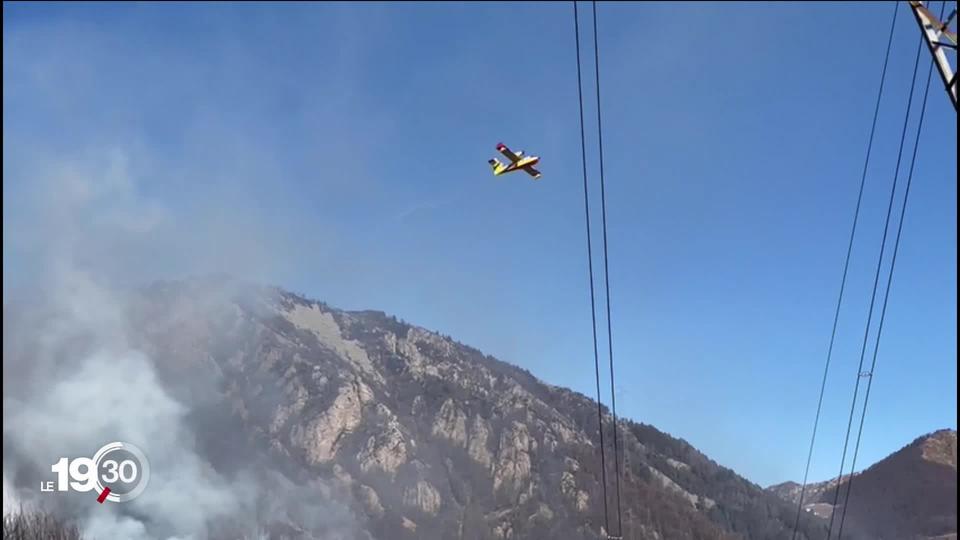 L'incendie qui a ravagé plus de 100 hectares en Valais repose la question de l'achat des bombardiers d'eau "Canadair"