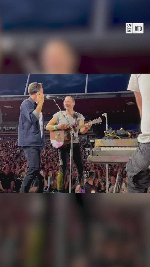 Roger Federer joue les stars au concert de Coldplay