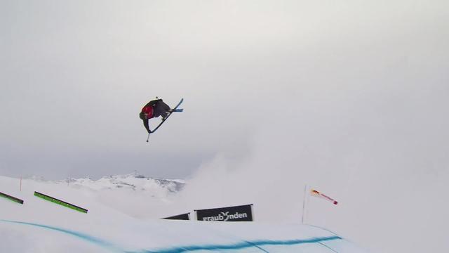 Laax (SUI), slopestyle messieurs, qualifs Run1: Fantin Ciompi (SUI) réalise 55.46 pts