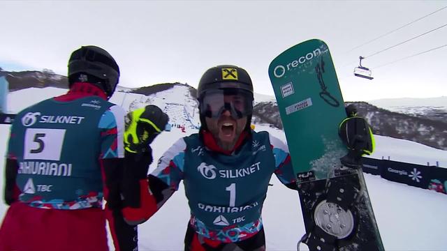 Bakuriani (GEO), slalom parallèle messieurs, finale: Andreas Prommeger (AUT) titré, Aut Arvid Auner (AUT) en argent
