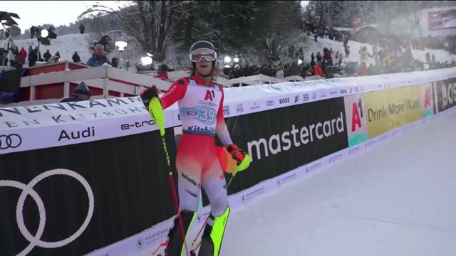 Kitzbuehel (AUT), slalom messieurs, 2e manche: Sandro Simonet (SUI)