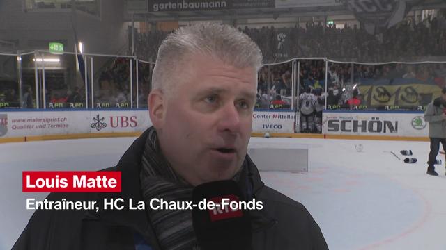 Swiss League: Louis Matte, "Il faut profiter... Ce n'est pas fini" (HC La Chaux-de-Fonds)