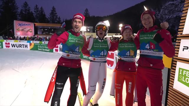 Planica (SLO), grand tremplin messieurs par équipe: les Suisses termine 6e après le dernier saut de Simon Ammann