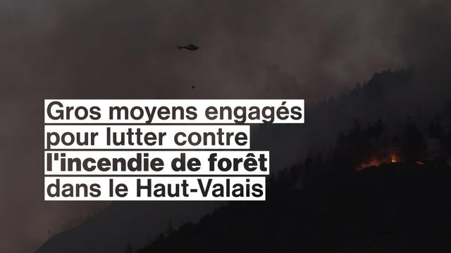 Gros moyens engagés pour lutter contre l'incendie de forêt dans le Haut-Valais