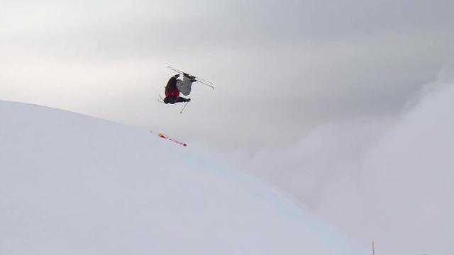 Laax (SUI), slopestyle messieurs, qualifs Run1: Valentin Morel (SUI) réalise un score 71.23 pts