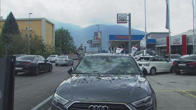 Gros dégâts à cause de la grêle dans la région de Locarno [KEYSTONE]