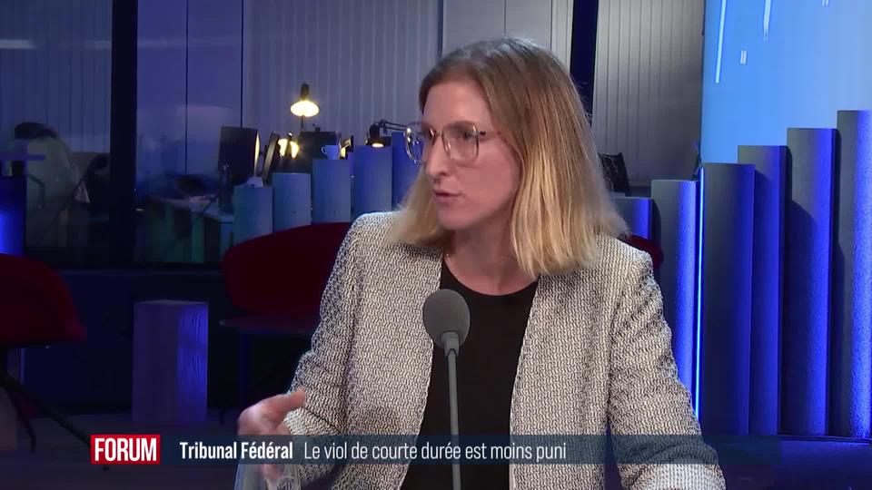 Décryptage de la décision du Tribunal Fédéral sur les conséquences de la durée du viol: interview de Charlotte Iselin