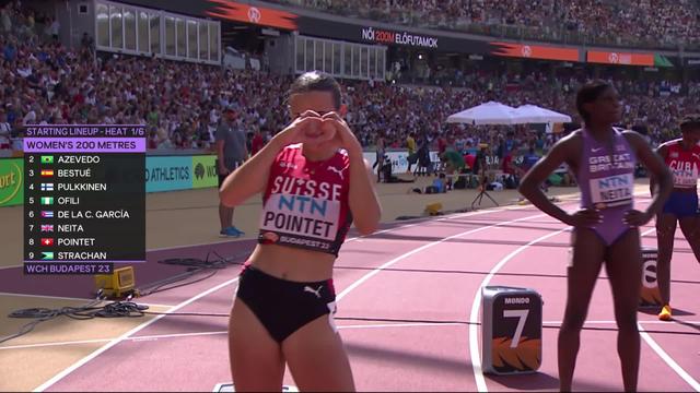 Budapest (HUN), 200m dames, séries: Léonie Pointet (SUI) abaisse son record personnel à 23''16
