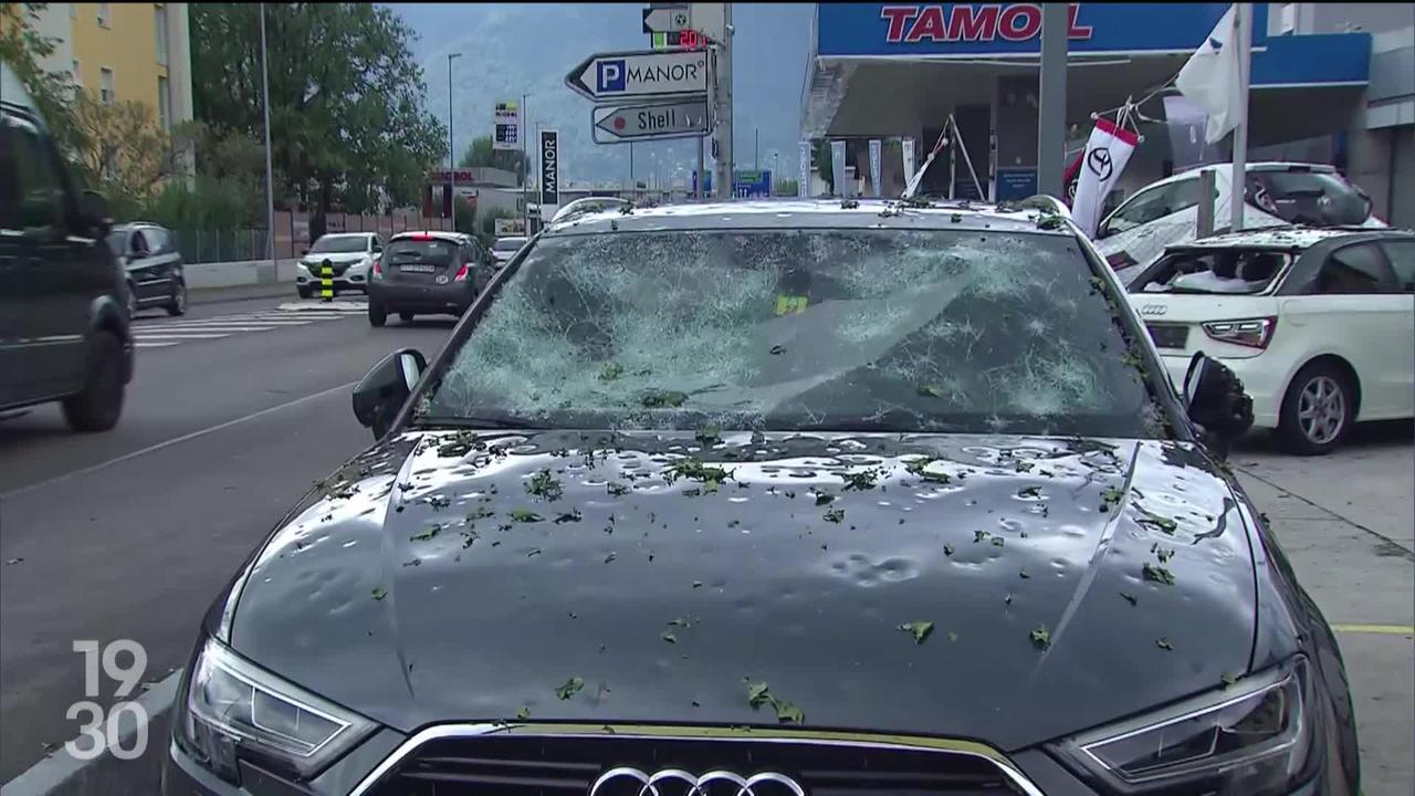 La région de Locarno au Tessin frappé par un orage violent la nuit dernière, accompagné d'une tempête de grêle