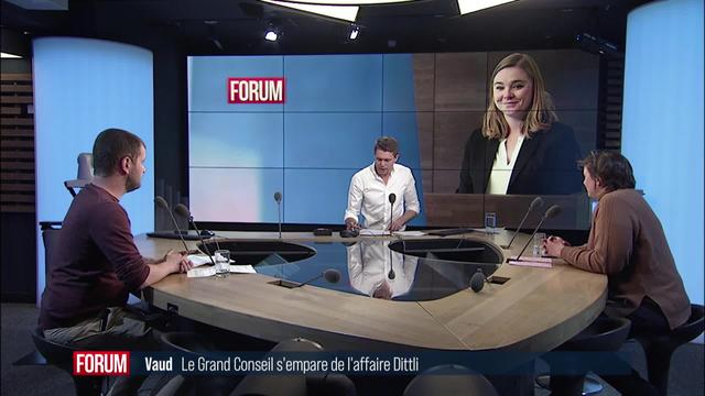 Le Grand Conseil vaudois s'empare de l'affaire Dittli: débat entre Florence Bettschart-Narbel et Romain Pilloud