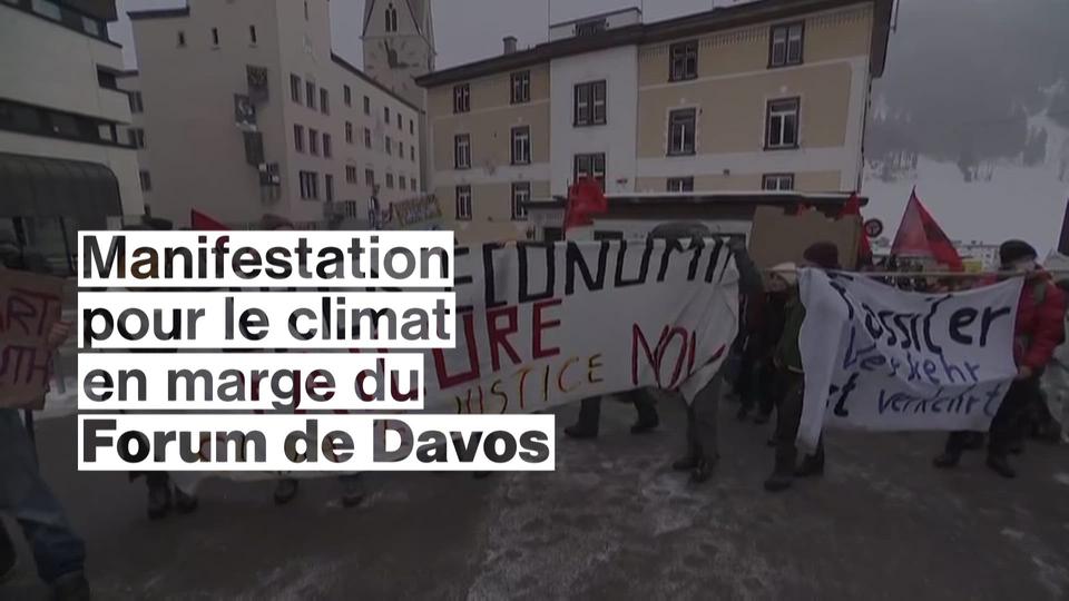 Manifestation pour le climat en marge du Forum de Davos