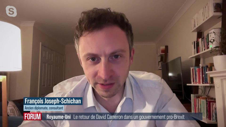 L'ex-Premier ministre britannique David Cameron fait son retour au gouvernement: interview de François-Joseph Schichan