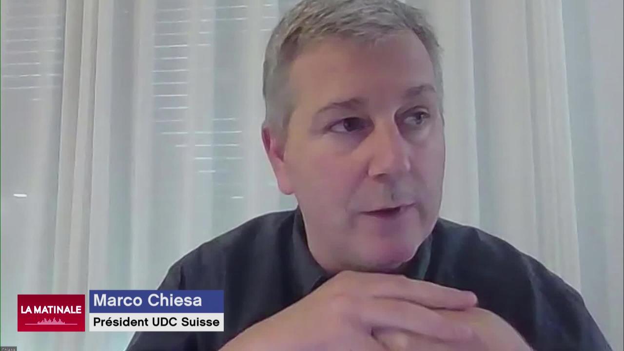 L'invité de La Matinale (vidéo) - Marco Chiesa, président de l’UDC Suisse et défavorable à la Loi climat