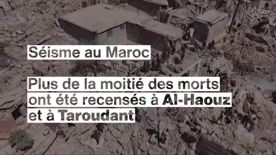 Séisme, vues aériennes de Taroudant et de Al-Haouz