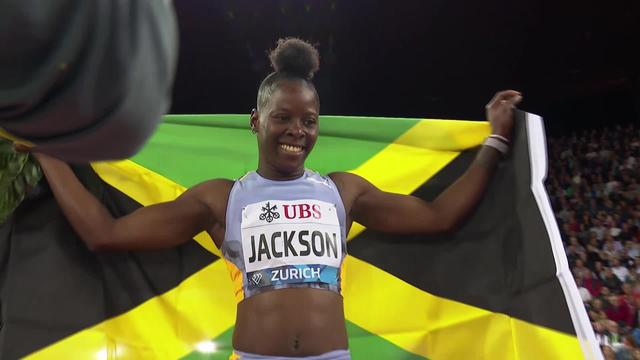 Zurich, 200m dames : Shericka Jackson (JAM) gagne, Mujinga Kambudji (SUI) au 4e rang