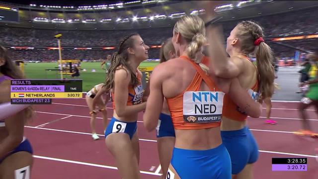 Budapest (HUN), 4x400m dames, finale: Femke Bol offre le titre au relais néerlandais