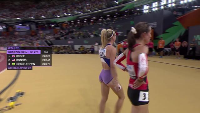 Budapest (HUN), 800m dames, 1-2: 5e, Lore Hoffmann (SUI) n’ira pas en finale