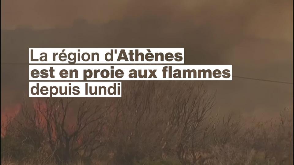 La région d'Athènes est en proie aux flammes depuis lundi