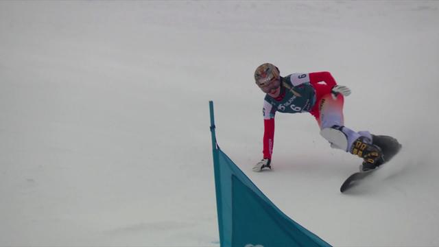 Bakuriani (GEO), slalom géant parallèle: Ladina Jenny (SUI) chute, Julie Zogg (SUI) passe en quarts