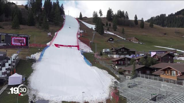 Dans l’Oberland bernois, les organisateurs des courses de ski à Adelboden font tout pour maintenir la compétition malgré l'absence de neige fraîche