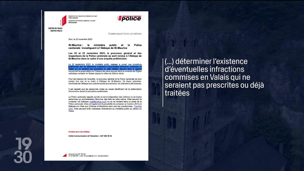La justice valaisanne ouvre une enquête préliminaire sur les soupçons d’abus sexuels commis au sein de l'Abbaye de Saint-Maurice