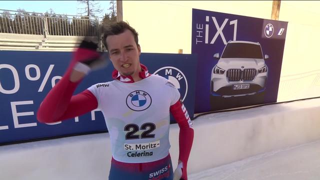 St-Moritz (SUI), Championnats du monde, 2e manche: à mi-concours, Basil Sieber (SUI) pointe au 15e rang