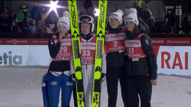 Engelberg (SUI), Grand tremplin dames: Ema Klinec (SLO) prend la 3e place après une erreur à la réception