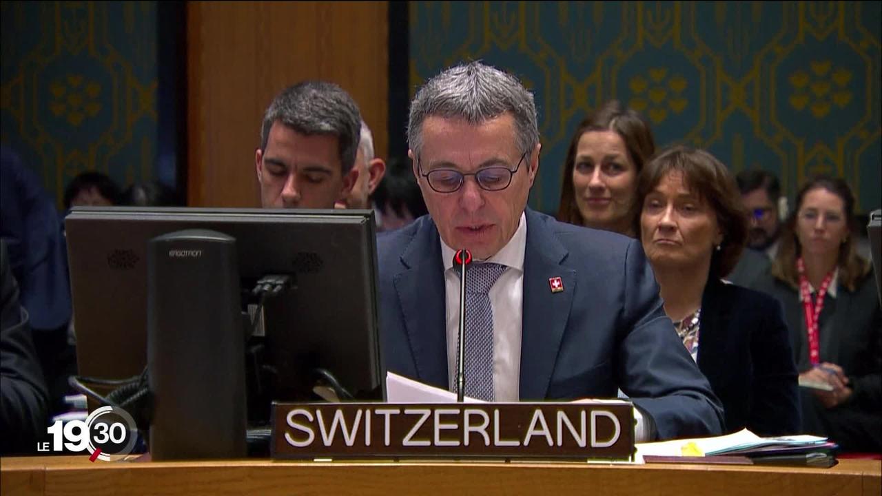 Le conseiller fédéral Ignazio Cassis représentait jeudi pour la première fois la Suisse au Conseil de sécurité de l'ONU