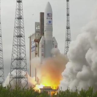 Lancement de la fusée Ariane 5, avec la sonde JUICE, en direction de Jupiter