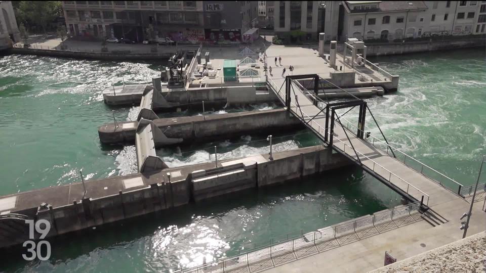 Le barrage du Seujet, à Genève, est au cœur des négociations entre la France et la Suisse sur la gestion des eaux du Rhône.