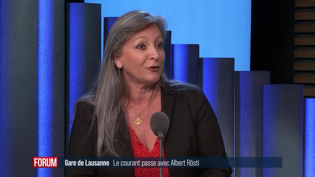 Le ministre Albert Rösti à Lausanne pour discuter du chantier de la gare: interview de Nuria Gorrite